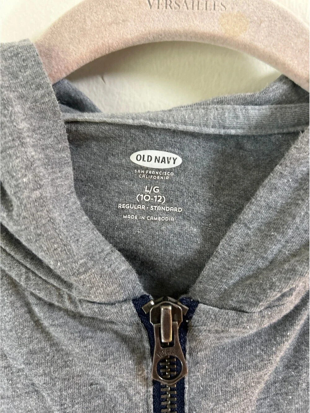 Old Navy Kids Gray Full Zip Hooded Jacket Hoodie Size L 10-12